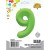 Вз (40''/102 см) Цифра 9, Неон Green, 1 шт. в уп.