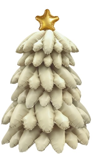 Fa 3D (51''/130 см) Фигура, Новогодняя елка, Кремовый, Сатин, 1 шт. в уп.