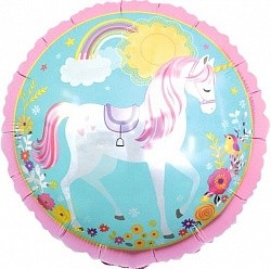 Fa (18"/46 см) Круг, Единорог на лугу, 1 шт.