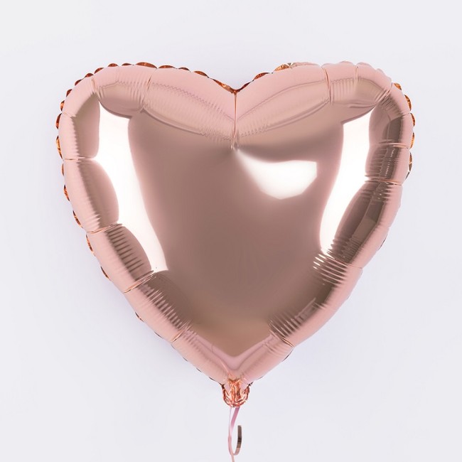Fm (18''/46 см) /СЕРДЦЕ Металлик Rose Gold, 1 шт.