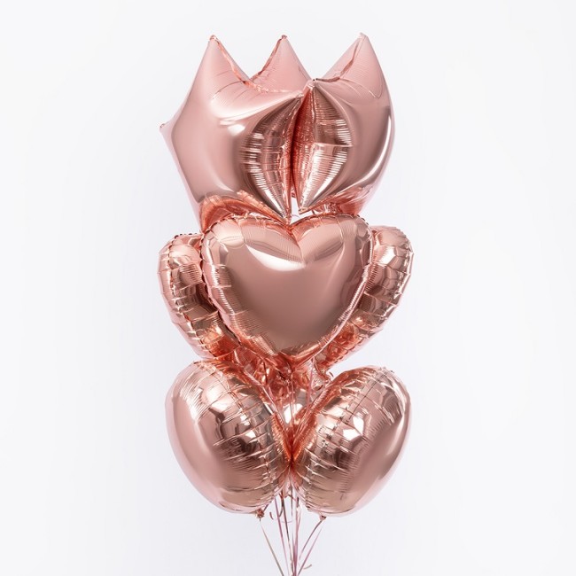 Fm (18''/46 см) /СЕРДЦЕ Металлик Rose Gold, 1 шт.