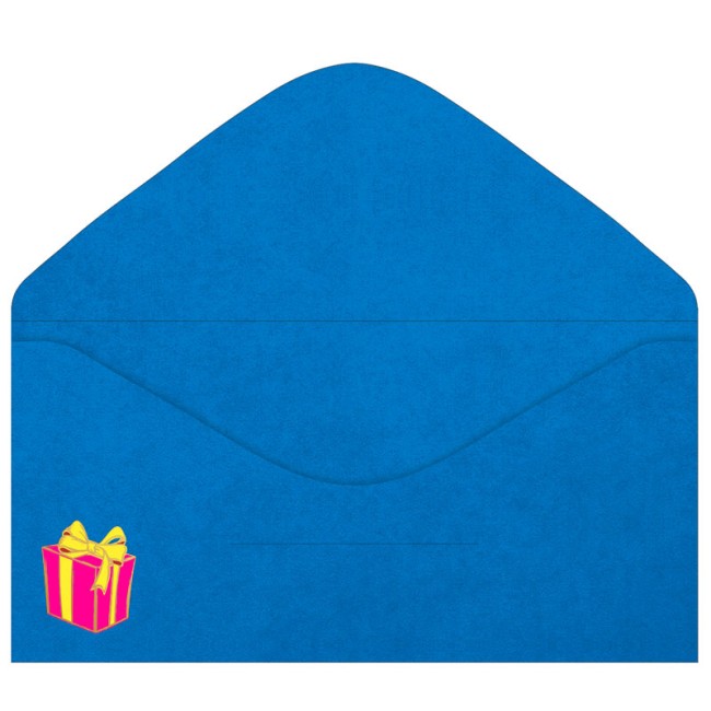 Конверт для денег "С днем рождения", Синий, soft-touch, 5 шт.