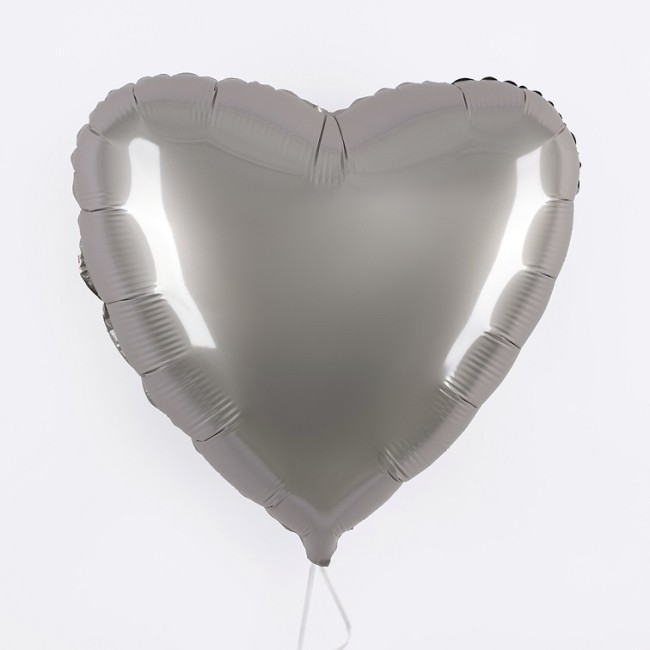 Fm (18''/46 см) Сердце, Лунное Серебро, Матовый, 1 шт.