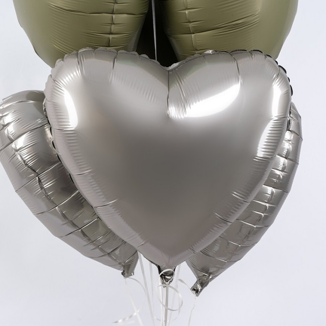 Fm (18''/46 см) Сердце, Лунное Серебро, Матовый, 1 шт.