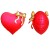 Fa (22''/56 см) Сердце, Золотой бант, Красный, 1 шт. в уп.