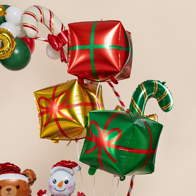 Fa 3D (22''/56 см) Куб, Подарок, Красный/Зеленый, 1 шт.