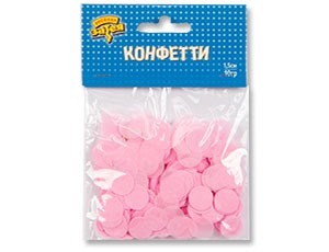 Конфетти Круги тишью Розовые 1,5 см, 10 гр.