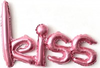 Fa (30"/76 см) Фигура, Надпись "Kiss", Розовый, 1 шт.