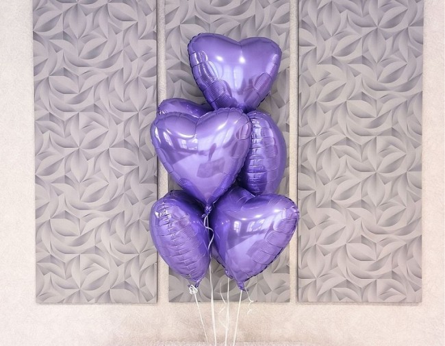 Ag (19''/48 см) Сердце, Пастельный фиолетовый, 1 шт.