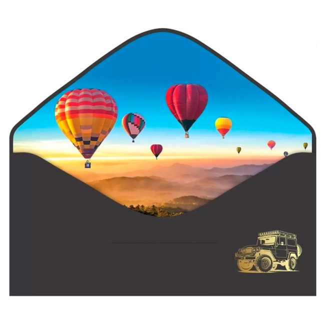 Конверт для денег "С днем рождения", Черный, soft-touch, 5 шт.