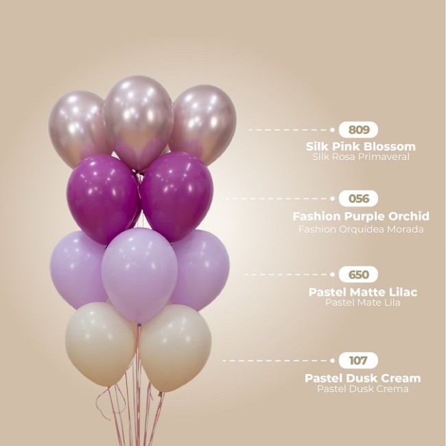 Sp (12''/30 см) Розовый цветок (809), шелк, 12 шт.