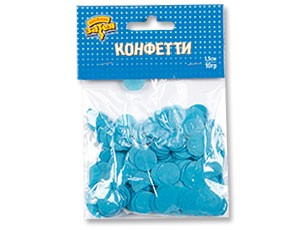 Конфетти Круги тишью Голубые 1,5 см, 10 гр.