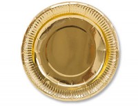 Тарелка фольгирован золотая 17см 6шт/G