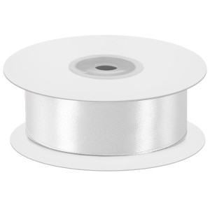 Лента атласная (0,7 см*22,85 м) Белый, 1 шт.