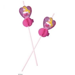 Трубочка д/кокт 3D Принцессы 24см 8шт/Р