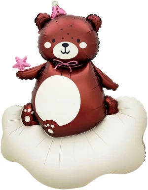 Fa (48''/122 см) Фигура, Мишка на облачке (розовый колпачок), 1 шт.