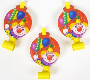 Язык-гудок с карт Клоун с шарами 6шт/G