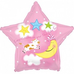 CTI (18"/46 см) Звезда, С рождением Девочка, 1 шт.