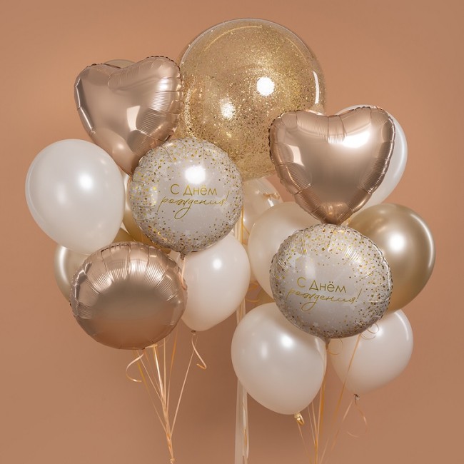 Fa (18''/46 см) Круг, С Днем Рождения! (роскошь конфетти), 1 шт. в уп.