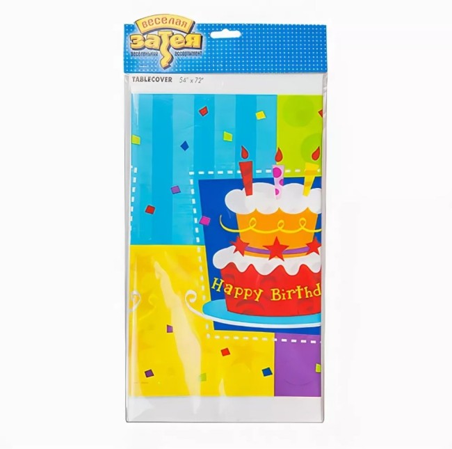 Скатерть п/э Торт Birthday 140х180см