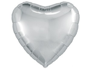 Ag (18''/45 см) /СЕРДЦЕ Металлик Silver, 1 шт.