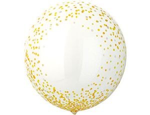 Вз (18&quot;/45 см) BUBBLE СФЕРА Конфетти жёлтое, 1 шт.