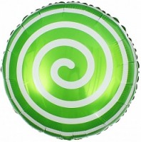 Fa (18''/46 см) Круг, Леденец Спираль, Зеленый, 1 шт.