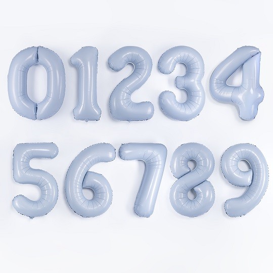 Ag (40''/102 см) Цифра, 2 Slim, Небесный, 1 шт. в уп.