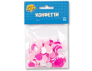 Конфетти Круги тишью ассорти Розовое, 1,5 см, 10 гр.