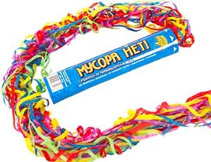 Хлопушка 25 см Бумфети МУСОРА НЕТ! серпант бум, 1 шт.