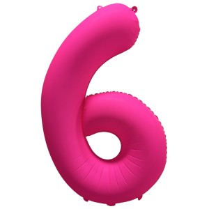 Вз (40''/102 см) Цифра 6, Неон Pink, 1 шт. в уп.