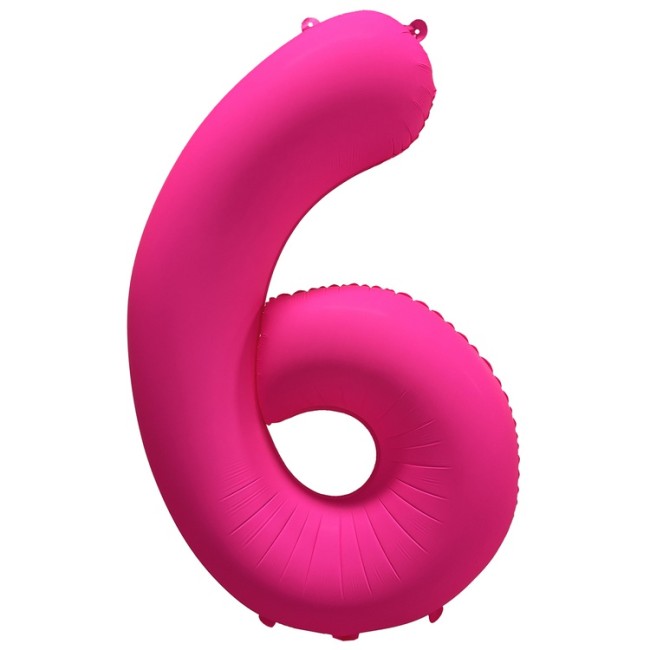 Вз (40''/102 см) Цифра 6, Неон Pink, 1 шт. в уп.