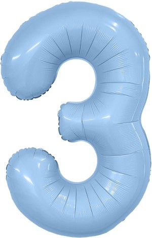 Ag (40''/102 см) Цифра, 3 Slim, Небесный, 1 шт. в уп.
