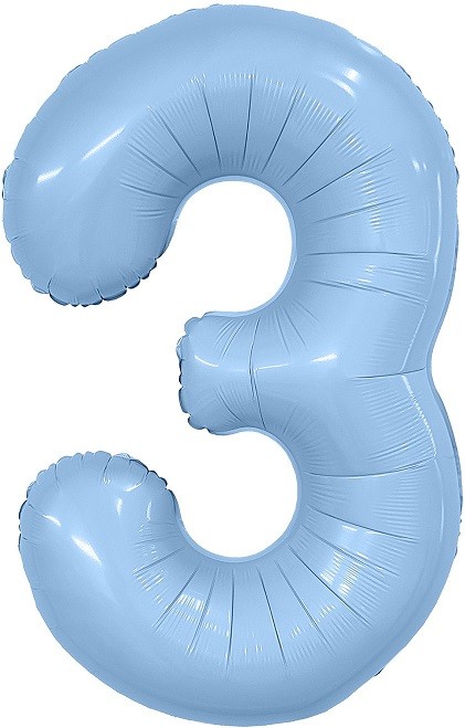 Ag (40''/102 см) Цифра, 3 Slim, Небесный, 1 шт. в уп.