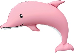 Fa (46''/117 см) Фигура, Дельфин, Розовый, Сатин, 1 шт.