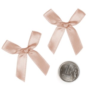 Бантик атласный 3,5см пион, 100 шт. в уп.