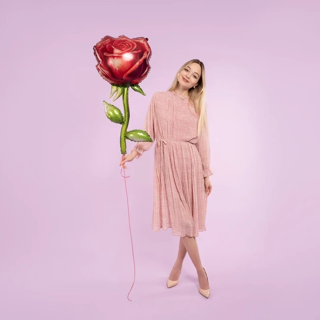 Fa (38''/97 см) Цветок, Роза, Красный, 1 шт. в уп.