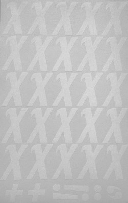 Наклейки буквы 5 см "Х" белые, 1 лист