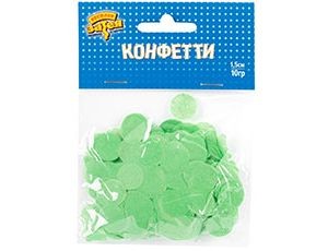 Конфетти Круги тишью Зеленые 1,5см 10грG
