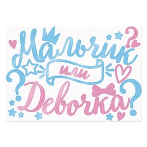 Наклейка на коробку-сюрприз "Мальчик или девочка", 42*30 см, 1 шт.