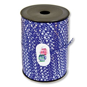 Лента мет 5ммХ250м синяя с рис Звезды/Ит