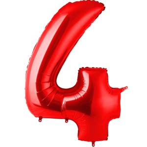 Gr (40''/102см) /Цифра 4 Красный, 1 шт.