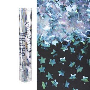 Пневмохлопушка (12/30 см) Заряд Счастья!, Металлизированные звезды, Хамелеон, Голография, 1 шт.