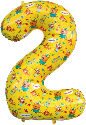 Fa (34''/86 см) Цифра, 2 Три Кота, Желтый, 1 шт. в упак.