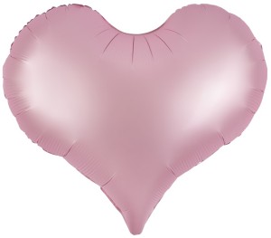 Fa (24''/61 см) Сердце, Люкс, Розовый, Матовый, 1 шт.