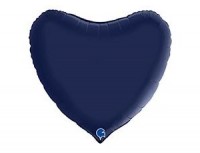 Gr (36"/91 см) Сердце, Сатин Blue Navy, 1 шт.