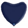 Gr (36"/91 см) Сердце, Сатин Blue Navy, 1 шт.
