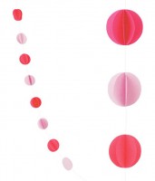 Гирлянда "Круги Микс" Красный и нежно-розовый 2,1 м