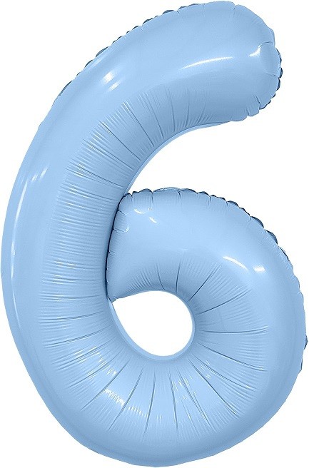 Ag (40''/102 см) Цифра, 6 Slim, Небесный, 1 шт. в уп.