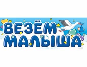 Магнит д/авто ВЕЗЕМ МАЛЫША, 14,5х40см, 1 шт.